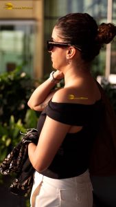actress sanya malhotra gorgeous in a black top and sunglasses