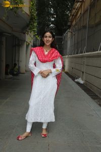 actress Sara Ali Khan in a white salwar on her birthday