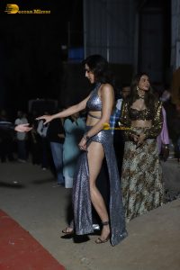 actress sara ali khan sexy in a silver slit dress
