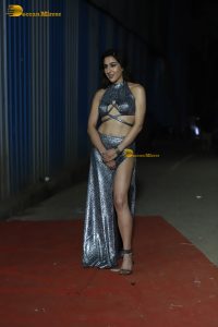 actress sara ali khan sexy in a silver slit dress