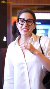 actress sara ali khan cute in a white shirt