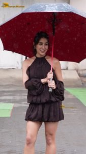 bollywood actress sara ali khan poses for pics in rain