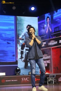 Saripodhaa Sanivaaram Vijaya Veduka attended by Nani, Priyanka Arul Mohan, Ali, SJ Suryah, and Dil Raju