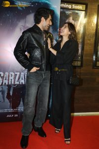 Sarzameen Screening attended by Ibrahim Ali Khan, Sara Ali Khan, Shubhangi Dutt, Anupam Kher, and others