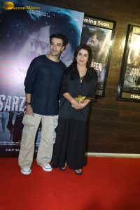 Sarzameen Screening attended by Ibrahim Ali Khan, Sara Ali Khan, Shubhangi Dutt, Anupam Kher, and others