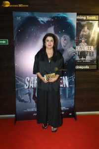 Sarzameen Screening attended by Ibrahim Ali Khan, Sara Ali Khan, Shubhangi Dutt, Anupam Kher, and others