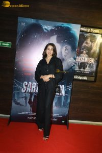 Sarzameen Screening attended by Ibrahim Ali Khan, Sara Ali Khan, Shubhangi Dutt, Anupam Kher, and others