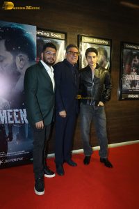 Sarzameen Screening attended by Ibrahim Ali Khan, Sara Ali Khan, Shubhangi Dutt, Anupam Kher, and others