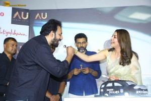 Satyabhama First Look Launch attended by Kajal Aggarwal, Akhil Degala, and Sekhar Kammula