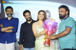 Satyabhama First Look Launch attended by Kajal Aggarwal, Akhil Degala, and Sekhar Kammula