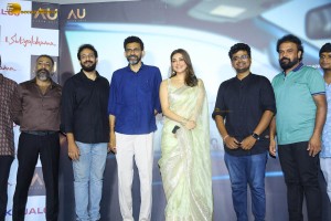 Satyabhama First Look Launch attended by Kajal Aggarwal, Akhil Degala, and Sekhar Kammula
