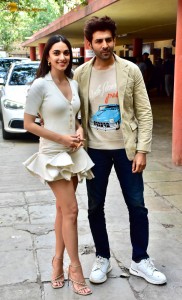 Kiara Advani and Kartik Aaryan promote the film Satyaprem Ki Katha on June 22, 2023