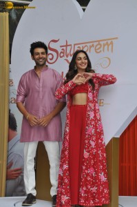 Kartik Aaryan and Kiara Advani launch a song from their film Satyaprem Ki Katha on June 21, 2023