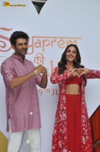 Kartik Aaryan and Kiara Advani launch a song from their film Satyaprem Ki Katha on June 21, 2023
