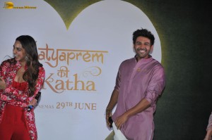 Kartik Aaryan and Kiara Advani launch a song from their film Satyaprem Ki Katha on June 21, 2023