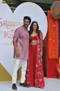 Kartik Aaryan and Kiara Advani launch a song from their film Satyaprem Ki Katha on June 21, 2023