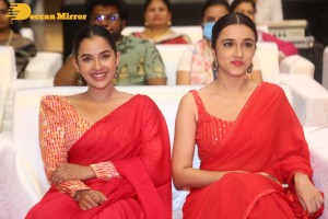 Komalee Prasad and Kiran Abbavaram attend the pre release function of the movie Sebastian PC 524