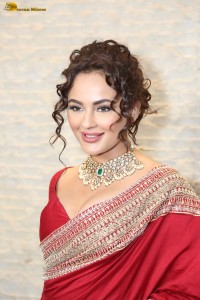actress Seerat Kapoor dazzling in a red saree
