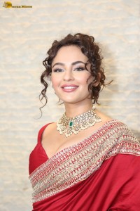 actress Seerat Kapoor dazzling in a red saree