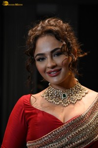 actress Seerat Kapoor dazzling in a red saree