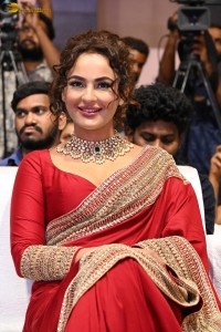 actress Seerat Kapoor dazzling in a red saree
