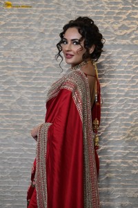 actress Seerat Kapoor dazzling in a red saree