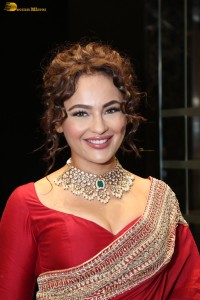 actress Seerat Kapoor dazzling in a red saree