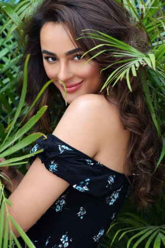 Model and Telugu Actress Seerat Kapoor Photoshoot in a black dress