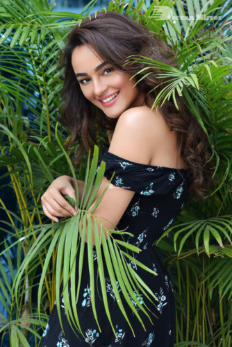 Model and Telugu Actress Seerat Kapoor Photoshoot in a black dress