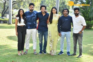 Telugu movie Sehari trailer launch event attended by cast Harsh Kanumilli and Simaran Choudhary