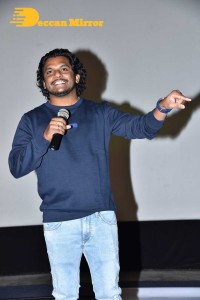 Telugu movie Sehari trailer launch event attended by cast Harsh Kanumilli and Simaran Choudhary