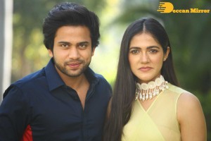 Telugu movie Sehari trailer launch event attended by cast Harsh Kanumilli and Simaran Choudhary