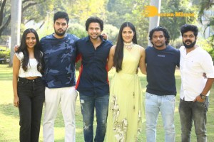 Telugu movie Sehari trailer launch event attended by cast Harsh Kanumilli and Simaran Choudhary