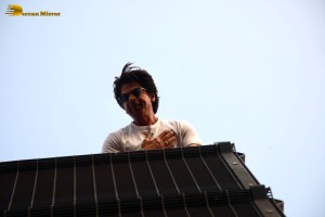 Bollywood Superstar Shah Rukh Khan greets fans on his Birthday at his house Mannat on November 2, 2022