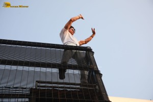 Bollywood Superstar Shah Rukh Khan greets fans on his Birthday at his house Mannat on November 2, 2022