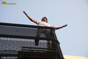 Bollywood Superstar Shah Rukh Khan greets fans on his Birthday at his house Mannat on November 2, 2022