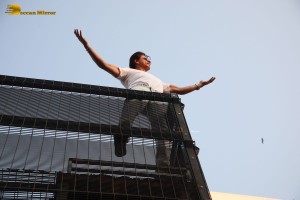 Bollywood Superstar Shah Rukh Khan greets fans on his Birthday at his house Mannat on November 2, 2022