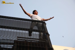Bollywood Superstar Shah Rukh Khan greets fans on his Birthday at his house Mannat on November 2, 2022