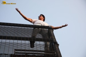 Bollywood Superstar Shah Rukh Khan greets fans on his Birthday at his house Mannat on November 2, 2022