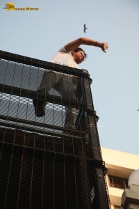 Bollywood Superstar Shah Rukh Khan greets fans on his Birthday at his house Mannat on November 2, 2022