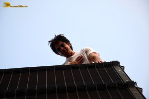 Bollywood Superstar Shah Rukh Khan greets fans on his Birthday at his house Mannat on November 2, 2022