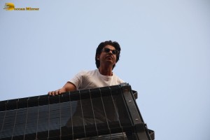 Bollywood Superstar Shah Rukh Khan greets fans on his Birthday at his house Mannat on November 2, 2022