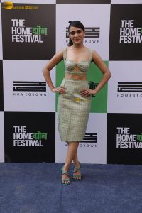 Indian actress shalini pandey gorgeous in a green dress at an event