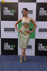 Indian actress shalini pandey gorgeous in a green dress at an event