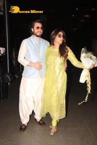 Shama Sikander and James Milliron are seen back in Mumbai after their marriage
