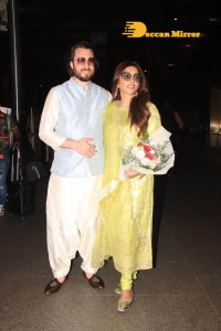 Shama Sikander and James Milliron are seen back in Mumbai after their marriage