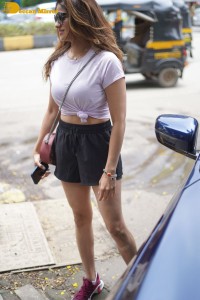 Actress Shamita Shetty spotted visiting the Kromakay Salon in Juhu