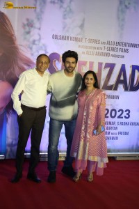 Special Screening of the film Shehzada attended by Kartik Aaryan, Kriti Sanon, Arjun Kapoor, Huma Qureshi and others