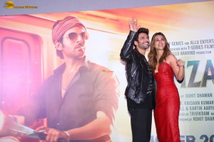 Shehzada Trailer Launch attended by Kartik Aaryan and Kriti Sanon