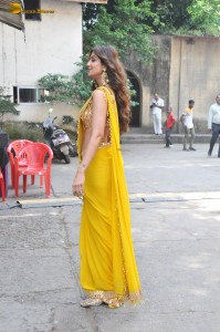 actress Shilpa Shetty beautiful in a yellow saree